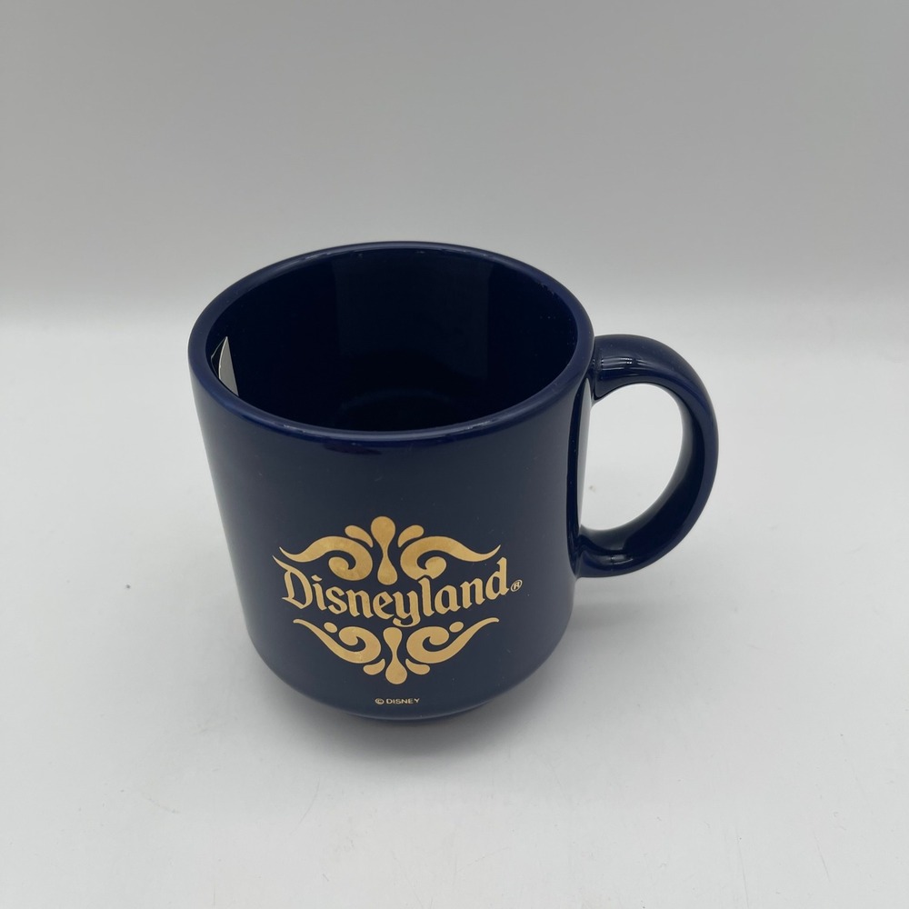 Disney Disneyland Cobalt Blue 22K Gold Filigree Coffee Mug Houze Art Spain